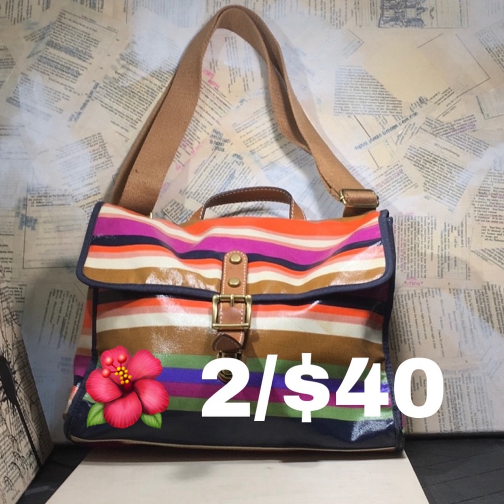 🌺 Fossil Coated Canvas Messenger Bag
